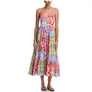 Colorful Patchwork Midi Dress